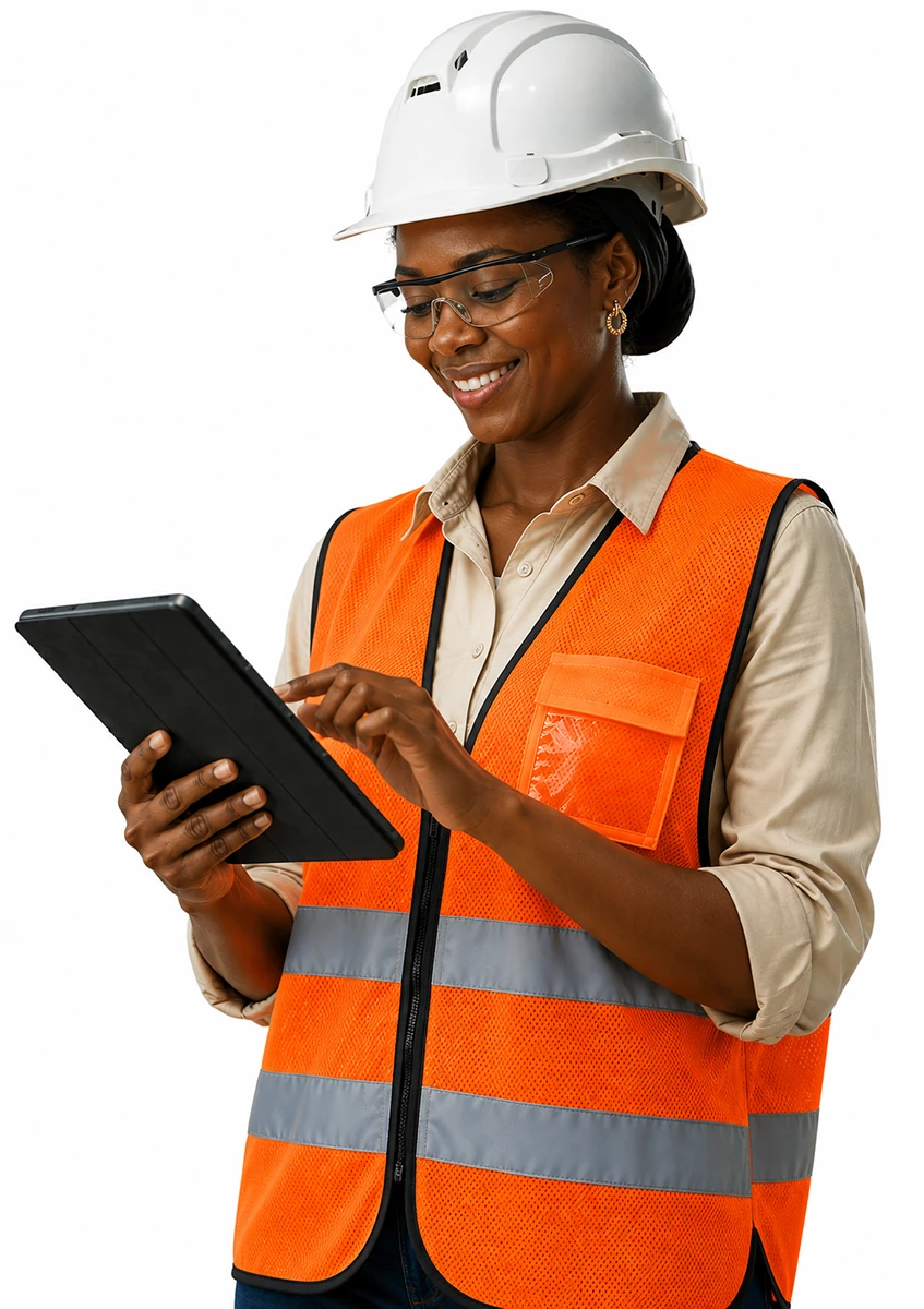 Ing&eacute;nieure BATIX sur chantier
